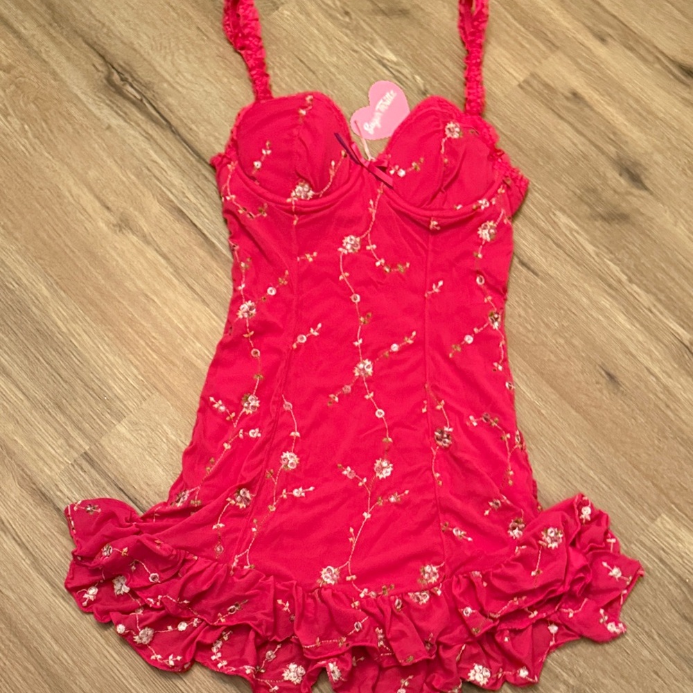 Sugar Thrillz Red Floral Mini Dress